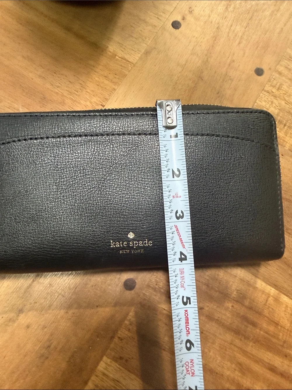 kate spade Black Leather Zip-Around Continental Wallet